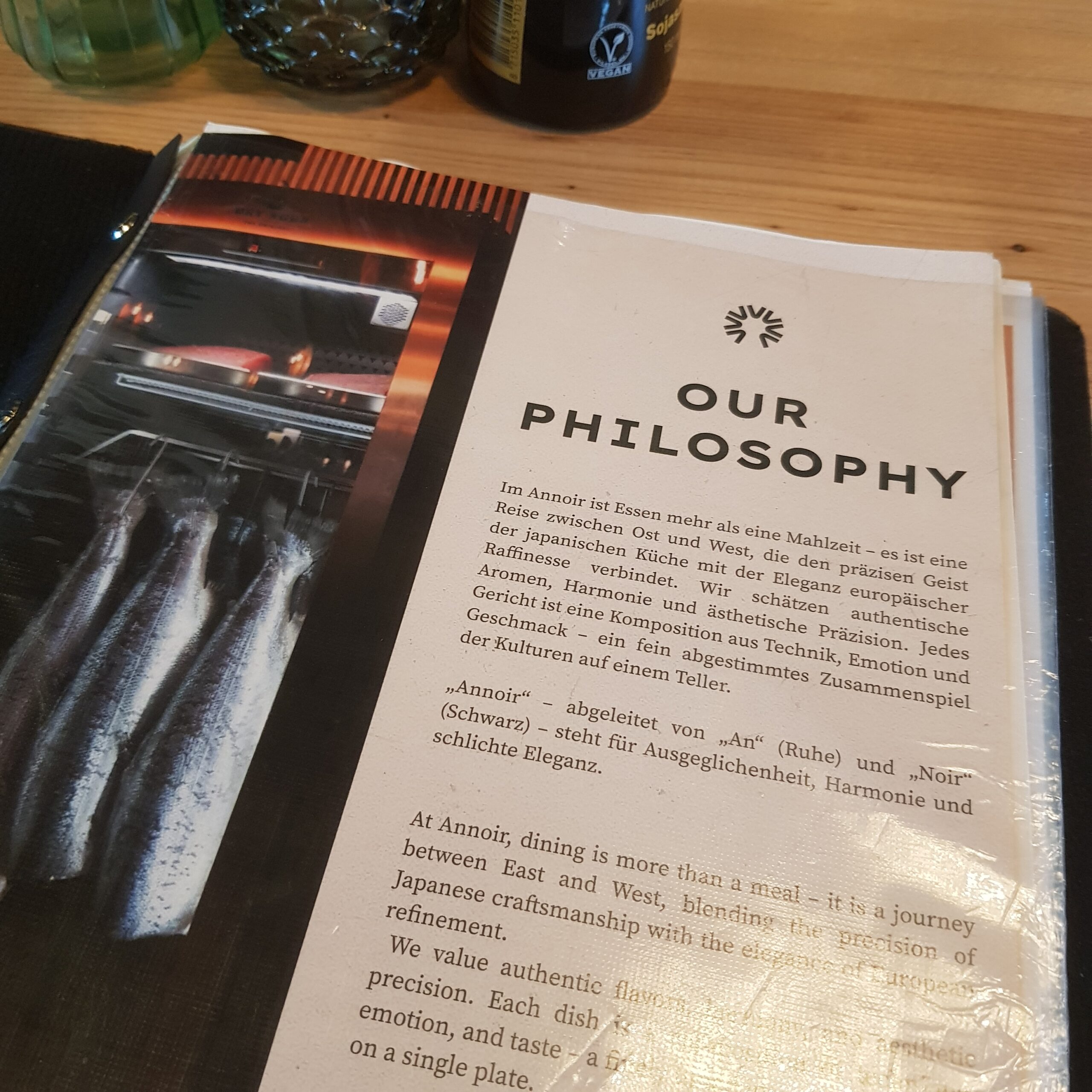ANNOIR Heidelberg Philosophie Speisekarte