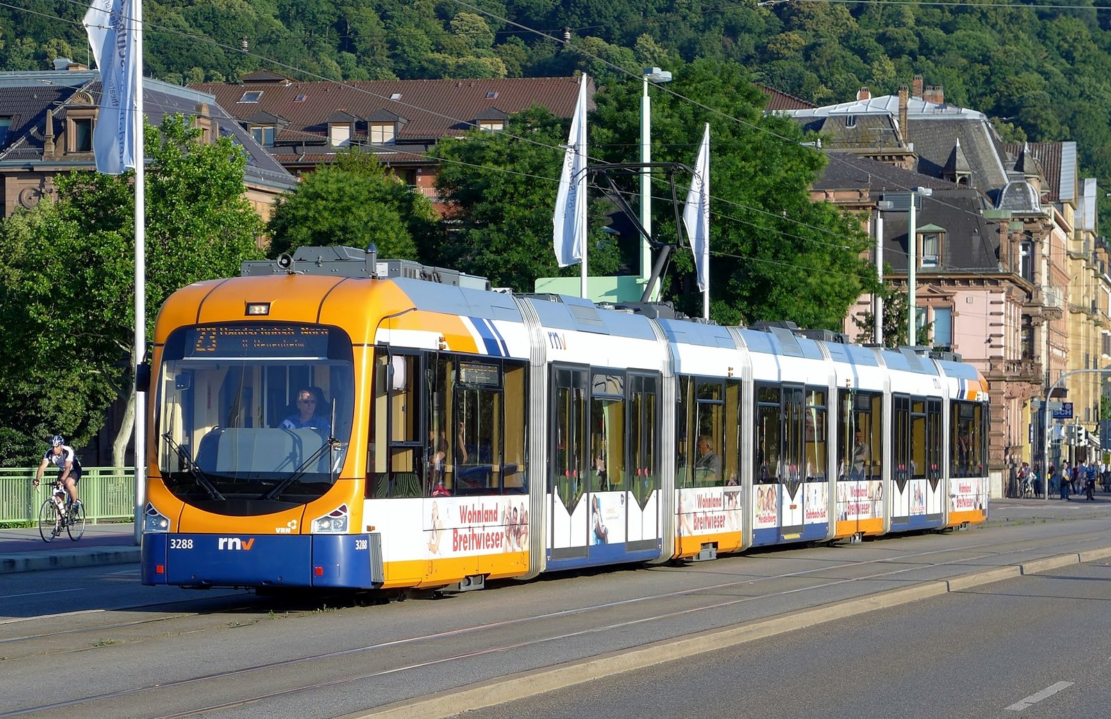 RNV Straßenbahn Heidelberg Theodor-Heuss-Brücke